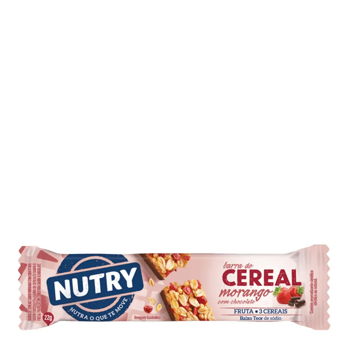 BARRA CEREAL NUTRY MORANGO/CHOC 22G