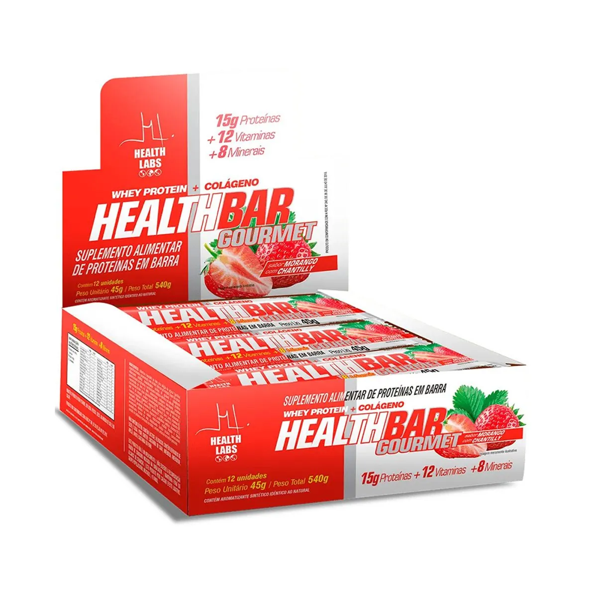 BARRA PROTEINA HEALT MORANGO 45G
